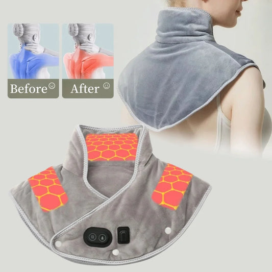 Electric Heating shoulder Neck Pad Massager USB Cervical Brace Wrap Thermal Compress Relieve Pain Fatigue Warm Back Brace Tool